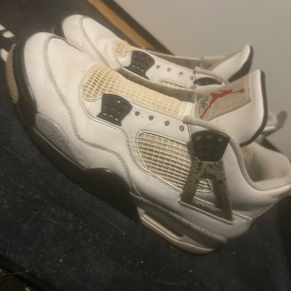 Jordan White Sneakers with Black and Red Details